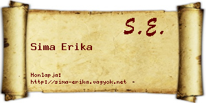 Sima Erika névjegykártya